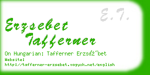 erzsebet tafferner business card